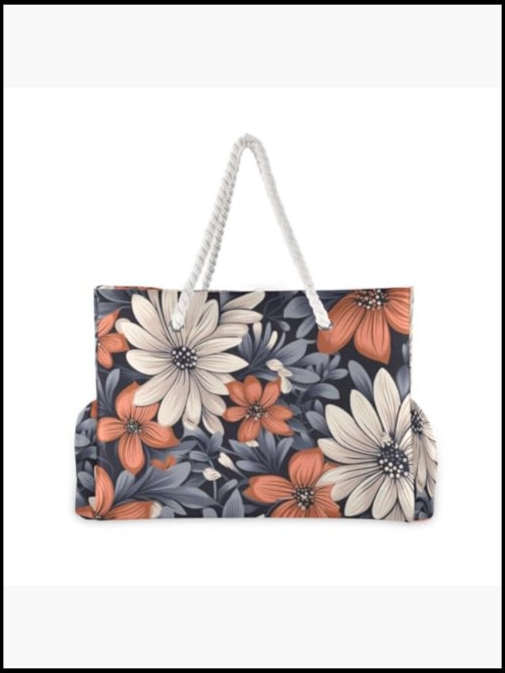 Large Canvas Beach Tote Bag Water Resistant Shoulder Bag for Gym Travel Daily - Picture 2 of 6
